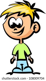 Cute happy cartoon boy