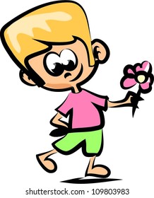 Cute happy cartoon boy