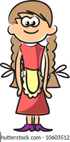 Cute happy cartoon girl