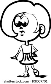 Cute happy cartoon girl