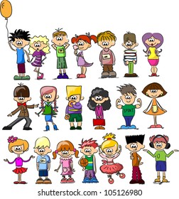 Cute happy cartoon kids