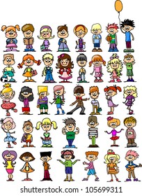 Cute happy cartoon kids