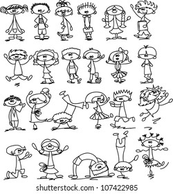 Cute happy cartoon kids