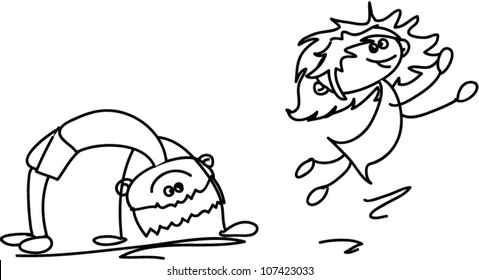 Cute happy cartoon kids
