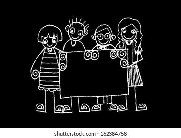 cute happy cartoon kids 