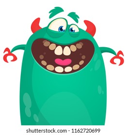 Cute happy cartoon monster character
