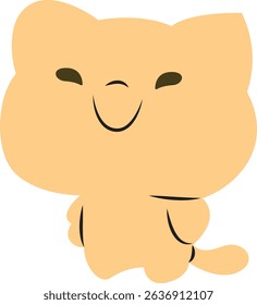 Cute Happy Cartoon Orange Cat Illustration