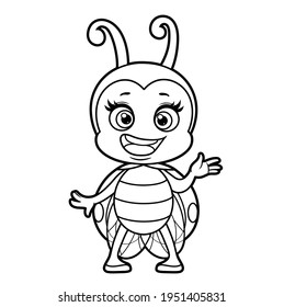 Cute Happy Cartoon Smiling Little Ladybug Stock Vector (Royalty Free ...