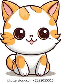 Cute Happy Cat In Clip Art Style, Tshirt