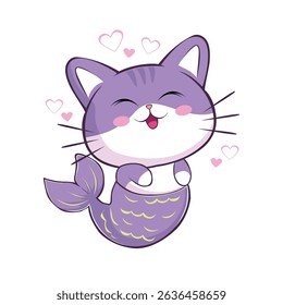 Cute Happy Cat In Clip Art Style, Tshirt