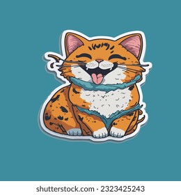 A cute happy cat sticker. So beautiful.