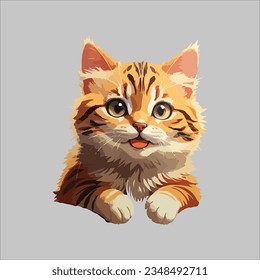 Cute Happy Cat Vector design.