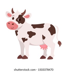 cute happy cattle barn smile animal vector