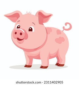 cute happy cattle barn smile animal vector