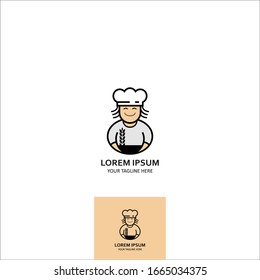 CUTE HAPPY CHEF VECTOR. LOGO FOR RESTAURANT, BAKERY AND ANY MORE 