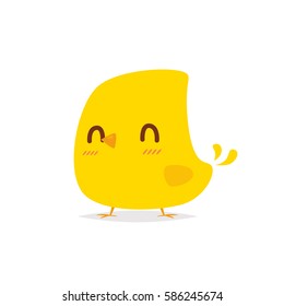 Cute happy chicken vector