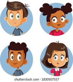 Cute Happy Children Vector Cartoon Set

Funny collection of student kids avatars smiling
