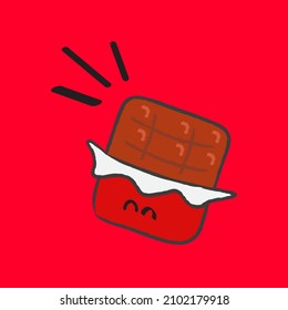 Cute Happy Chocolate - Suitable for background, clip art, design asset, sticker, valentine day, children book, wallpaper and illustration in general