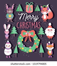 cute happy christmas tags icons