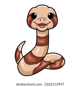 Cute happy copperhead snake cartoon