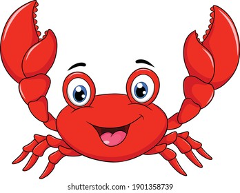 Cute Happy Crab cartoon illustration
