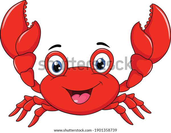 Cute Happy Crab Cartoon Illustration Stock Vector (Royalty Free ...