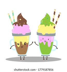 Cute happy cream float drinks vector design, can be use to make poster