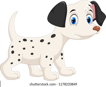 Cute happy dalmatian dog cartoon 