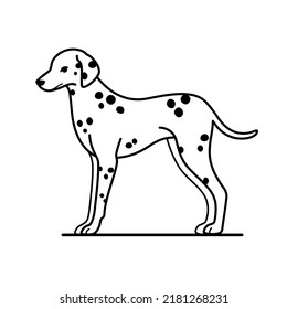 Cute happy dalmatian. Modern dog illustration. Flat vector print for clothing, packaging and postcards. 