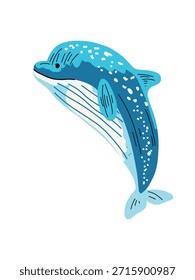 Linda Ilustración vectorial de dibujos animados de delfines felices
