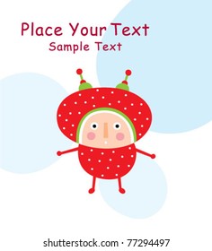 cute happy doodle greeting card