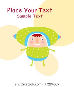cute happy doodle greeting card