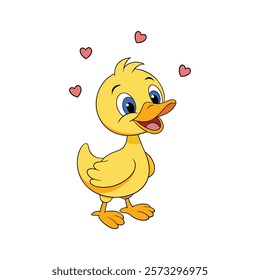 A cute happy duckling vector illustration