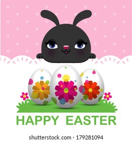 cute Happy Easter card 