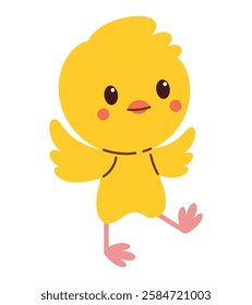 Cute Happy Easter Chick Illustration Representing Springtime Joy and Festive Holiday Spirit in a Playful Style. Perfect for Easter Cards Decorations and Seasonal Celebration Themes