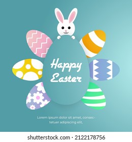 Cute Happy Easter Day Background. Suitable for social media post, or greeting