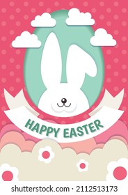 cute happy easter day card design
