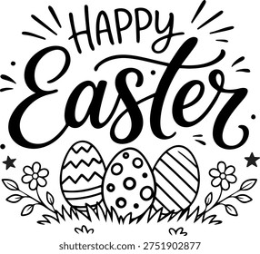 Cute Happy Easter typography