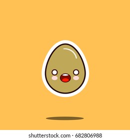 Cute Happy Egg Kawaii Character Cartoon Stock Vector (Royalty Free ...