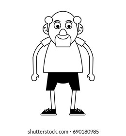 cute happy elderly man icon image 