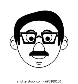 cute happy elderly man wearing glasses icon image