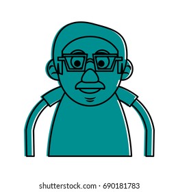 cute happy elderly man wearing glasses icon image