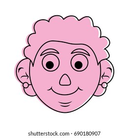 cute happy elderly woman icon image 