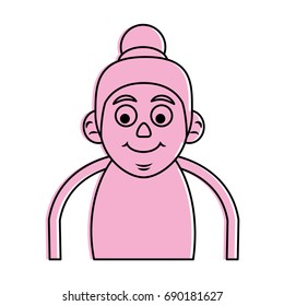 cute happy elderly woman icon image 