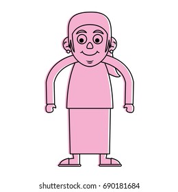 cute happy elderly woman icon image 