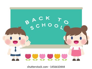 cute happy  elementary student back to school vector