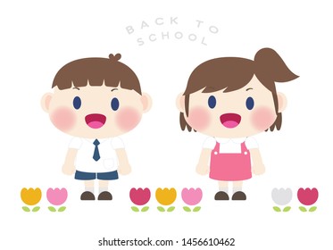 cute happy elementary student back to school vector