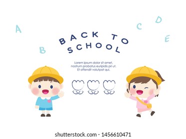cute happy  elementary student back to school vector