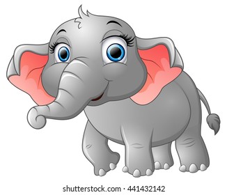 Cute happy elephant cartoon