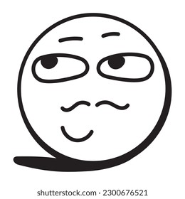 A cute happy emoji doodle icon